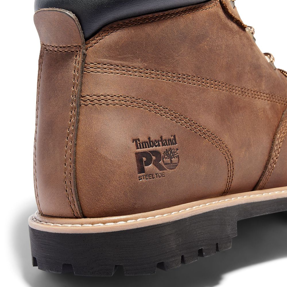 Timberland Μποτακια Εργασίας Ανδρικα Καφε - Pro® Gritstone Steel Toe - Greece 7014386-MP